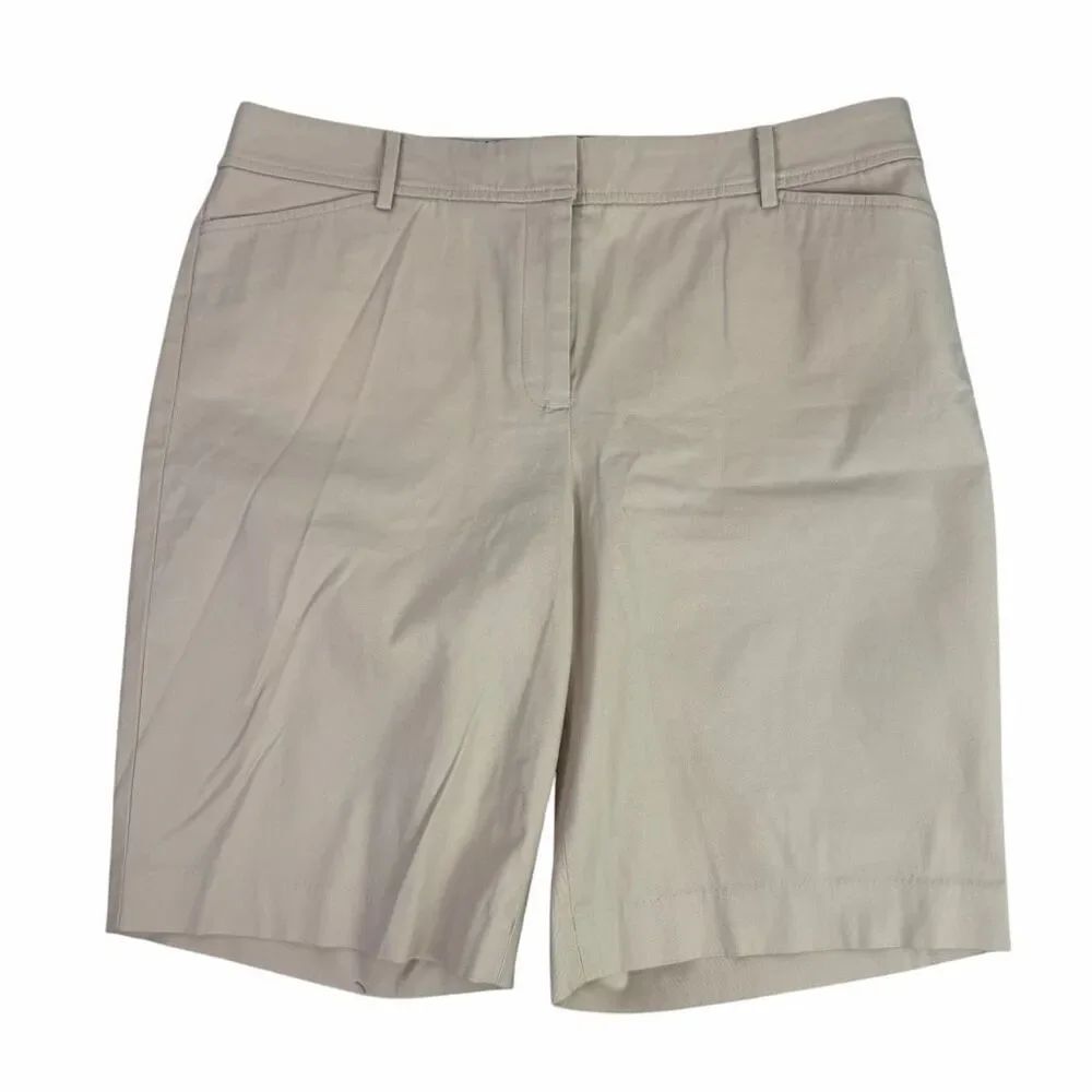 Talbots Womens size 14 Perfect Bermuda Shorts Khaki